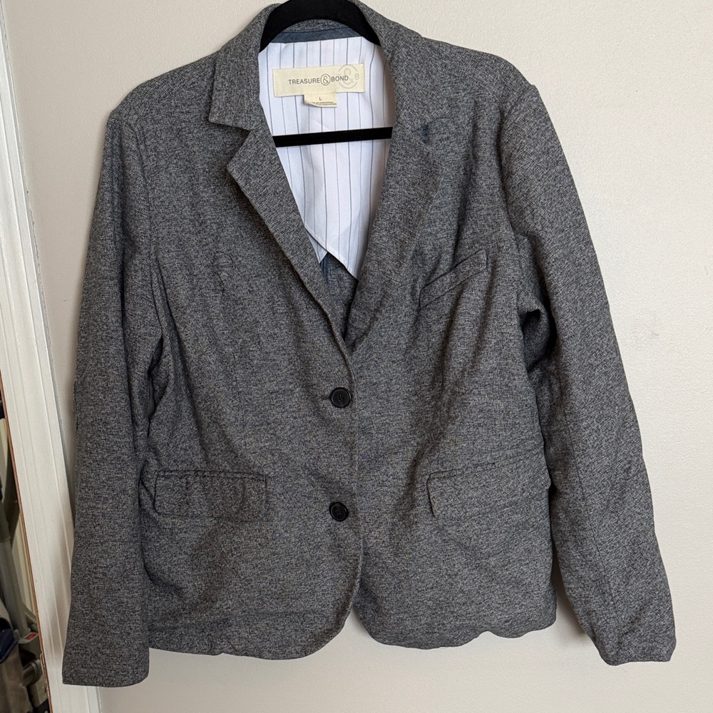 Treasure & Bond Heather Gray Tailored Blazer